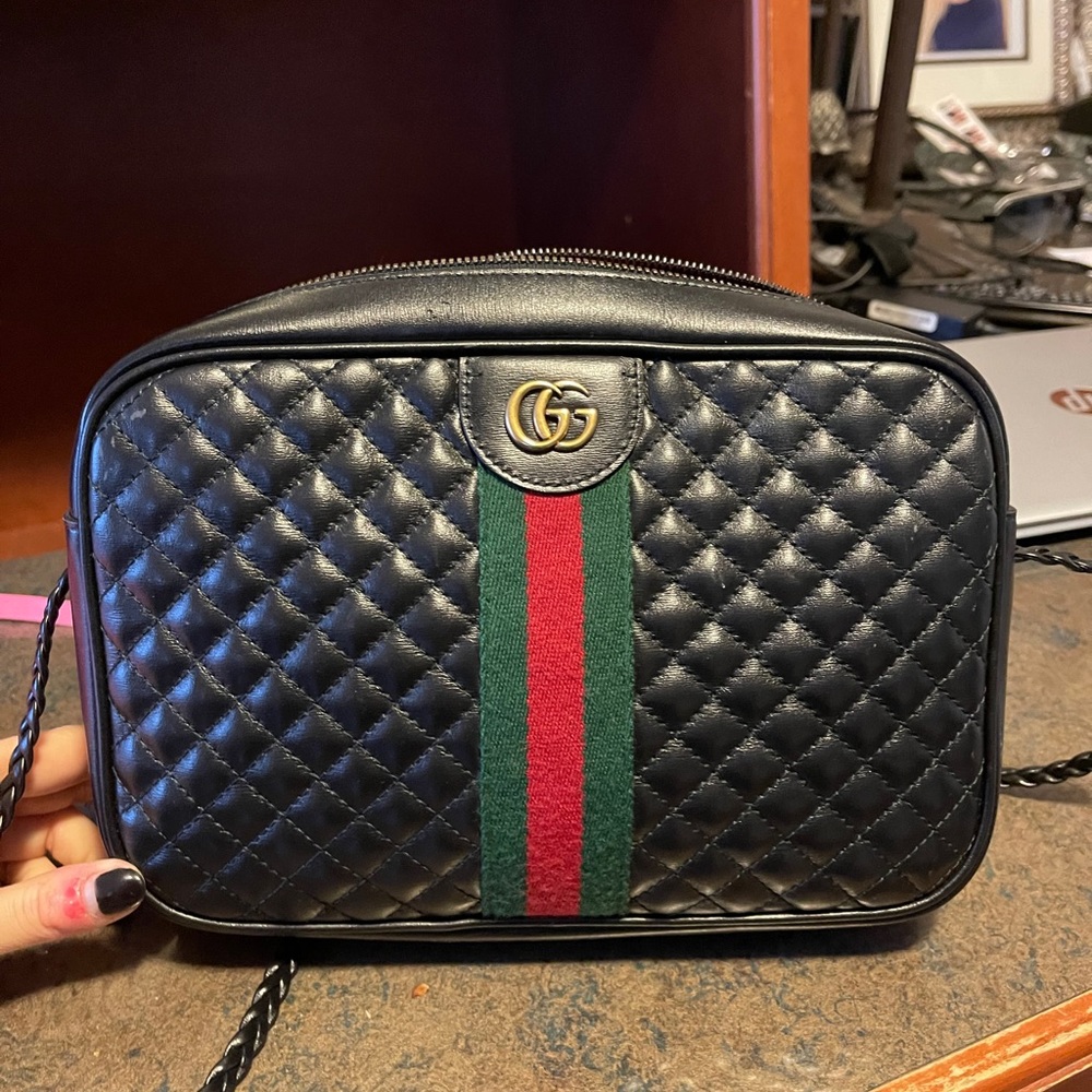 Authentic Gucci Black Trapuntata Bag